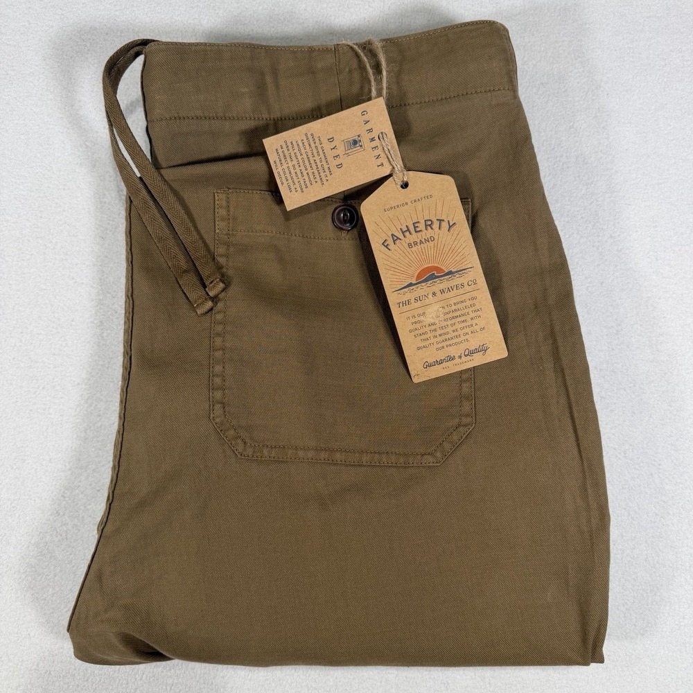 NWT Faherty Dune Utility‎ Pant Drawstring Wood Ba… - image 1